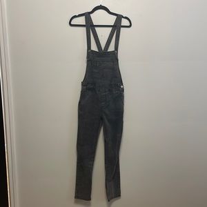 Free People Charcoal Denim Overalls